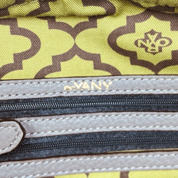 orYANY Lian Hobo Shoulder Bag Color Block Leather Gray Beige Tan Top Handles - Picture 14 of 16